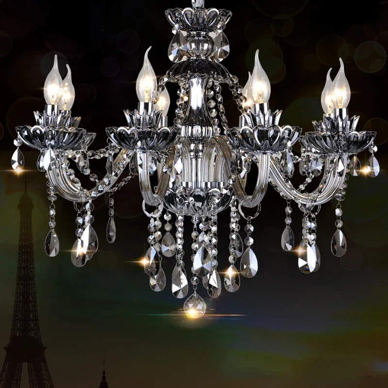 

European Luxury Crystal Chandelier Led Candle Living Room Restaurant Bedroom Villa Hotel Clothing Store Ktv Pendent Lamp