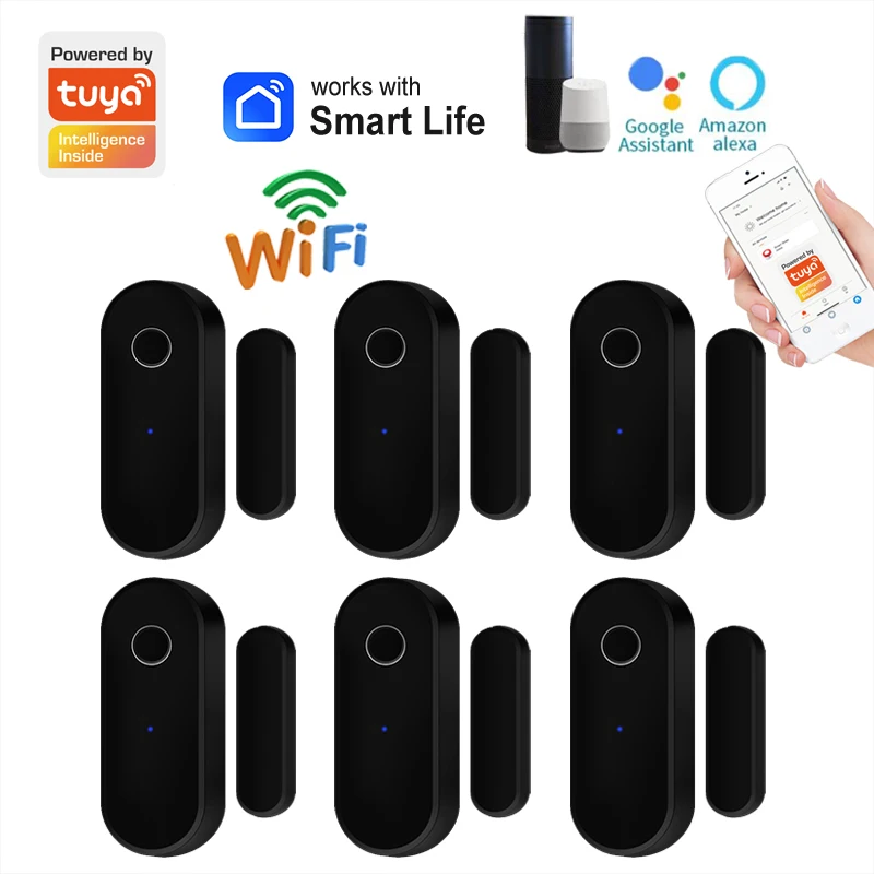 

Tuya WiFi Door Window Detector Smart Life APP Remote Control Notification Alarm Sensor Compatible with Alexa Google Assistant