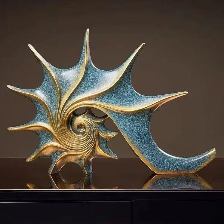 Resin Conch Statue Decoration,Sea Snail Statue Office Home Decoration,Living Room Desktop Bookshelf,Wine Cabinet Home Decoration