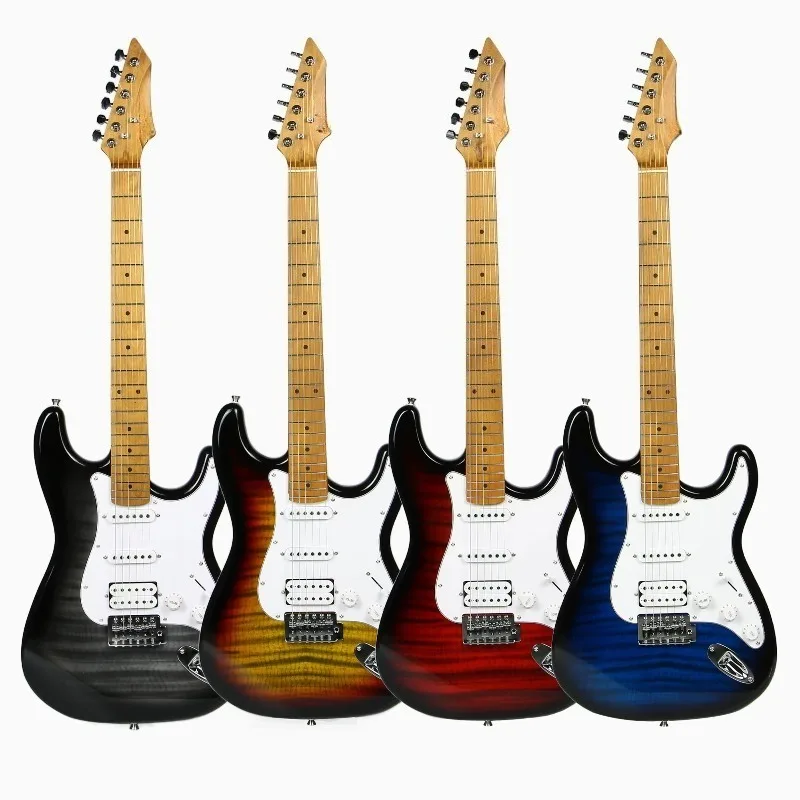 Professional Electric Guitar Poplar Roasted Maple Neck High Glossy Finish Fully Enclosed Cutaway 6-String