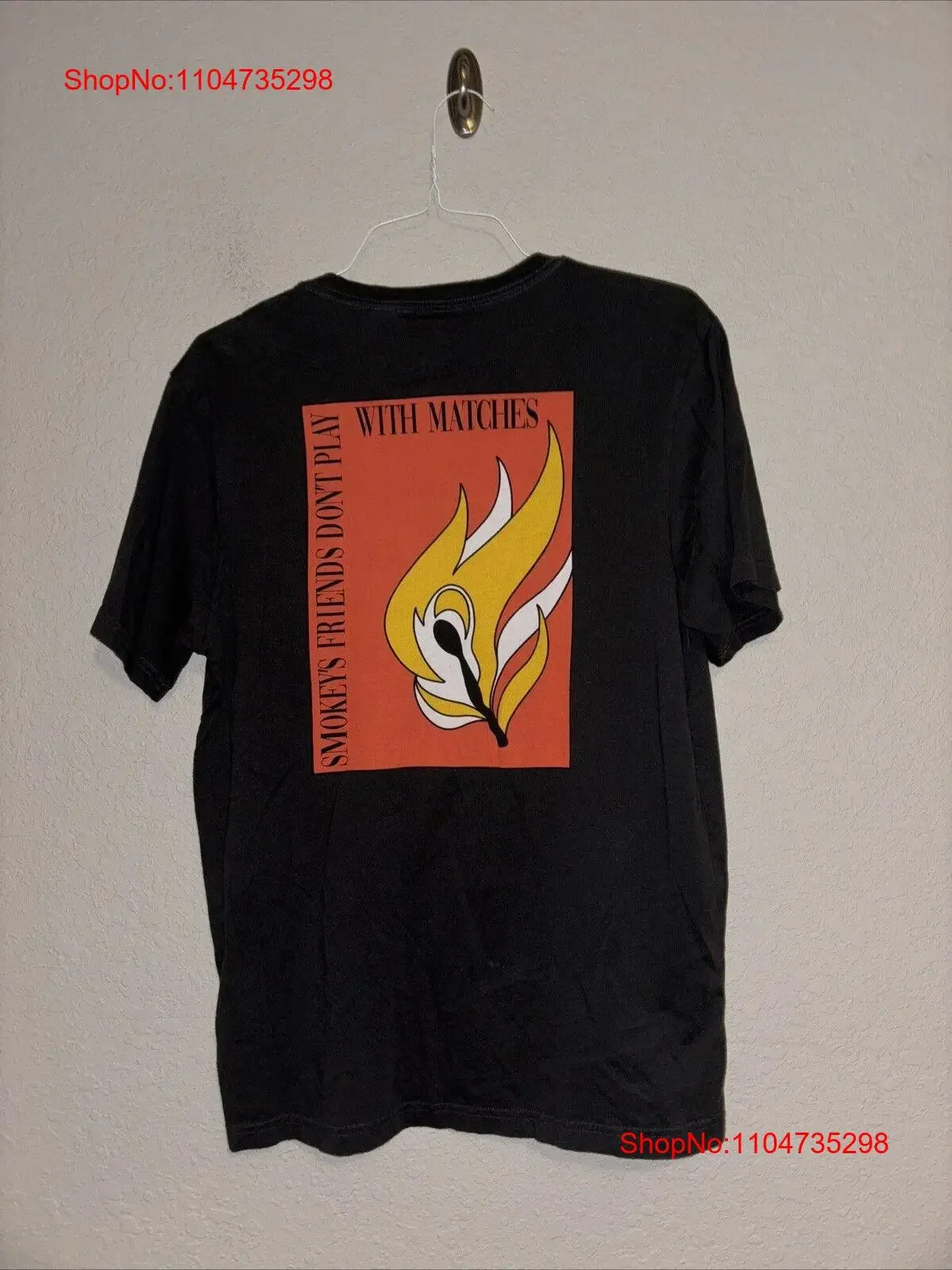 Smokey The Bear camiseta talla L Don Play With Matches 100 algodón orgánico vintage lavado gráfico ligeramente diseñador ropa homme