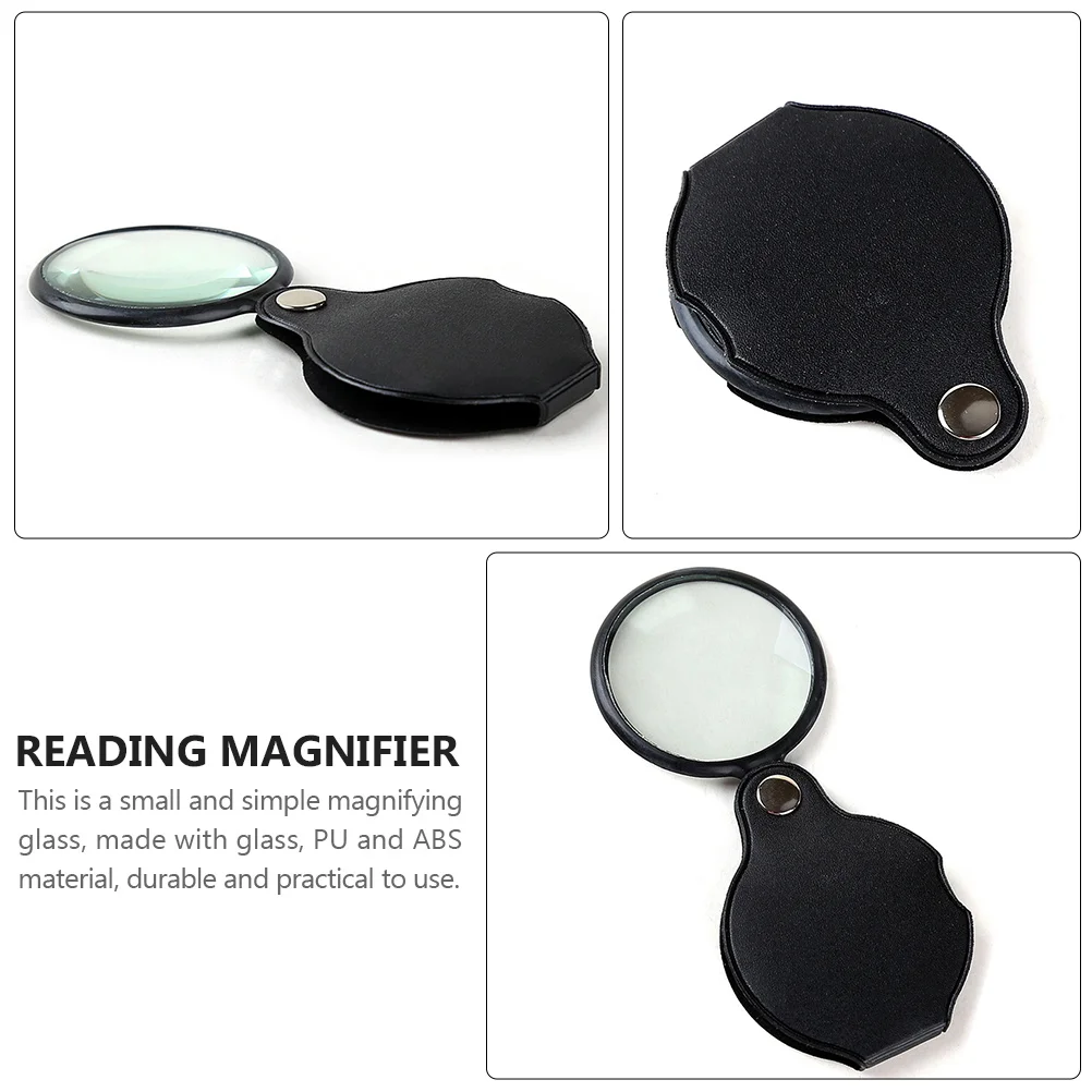 

3 Pcs Foldable Glass Portable Reading Lens Mini Observation Magnifier Protective Cover for Books Newspapers Jewelry