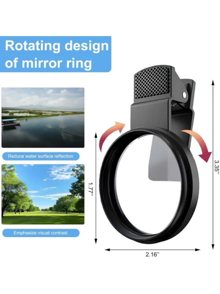 Clip d'objectif de caméra polarisant universel circulaire 52MM, Kit de filtre CPL Portable, objectif de caméra de téléphone professionnel pour iPhone 16 15 14 13