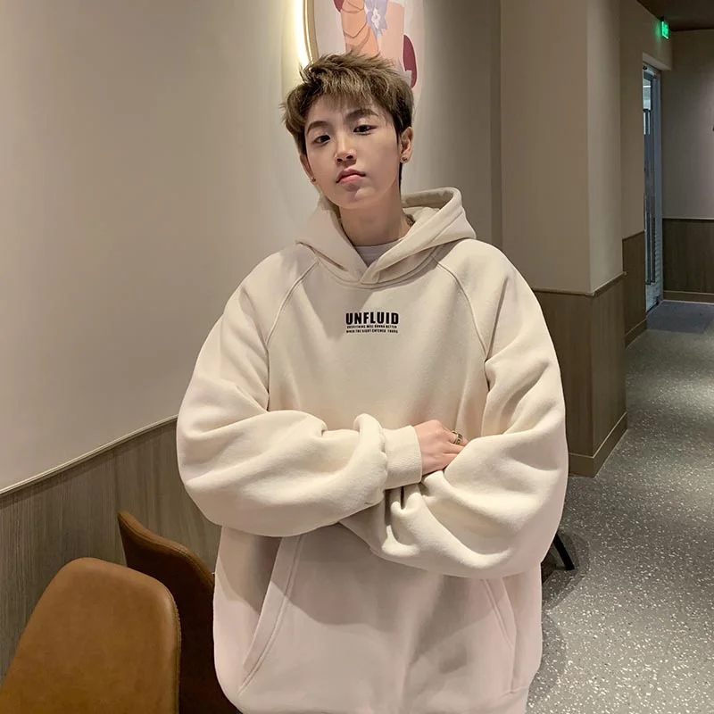 

Hooded Sweatirt Men's Spring Autumn Casual Loose Heavyweight Jaet Teenage Student Overhead Sport Top Trendy Streetwear