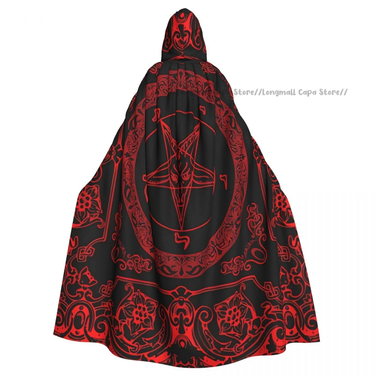 Cosplay Medieval Costumes Pentagram Baphomet Hooded Cloak Capes Long Robes Jackets Coat Carnival