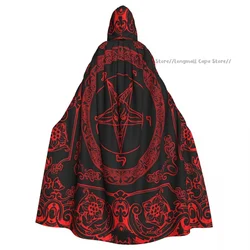 Cosplay Medieval Costumes Pentagram Baphomet Hooded Cloak Capes Long Robes Jackets Coat Carnival