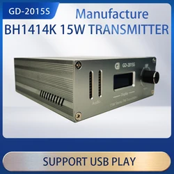 87,5-108MHz GD-2015S 15W transmisor FM transmisor FM PLL estéreo transmisión FM transmisor de salida continua estación de Radio