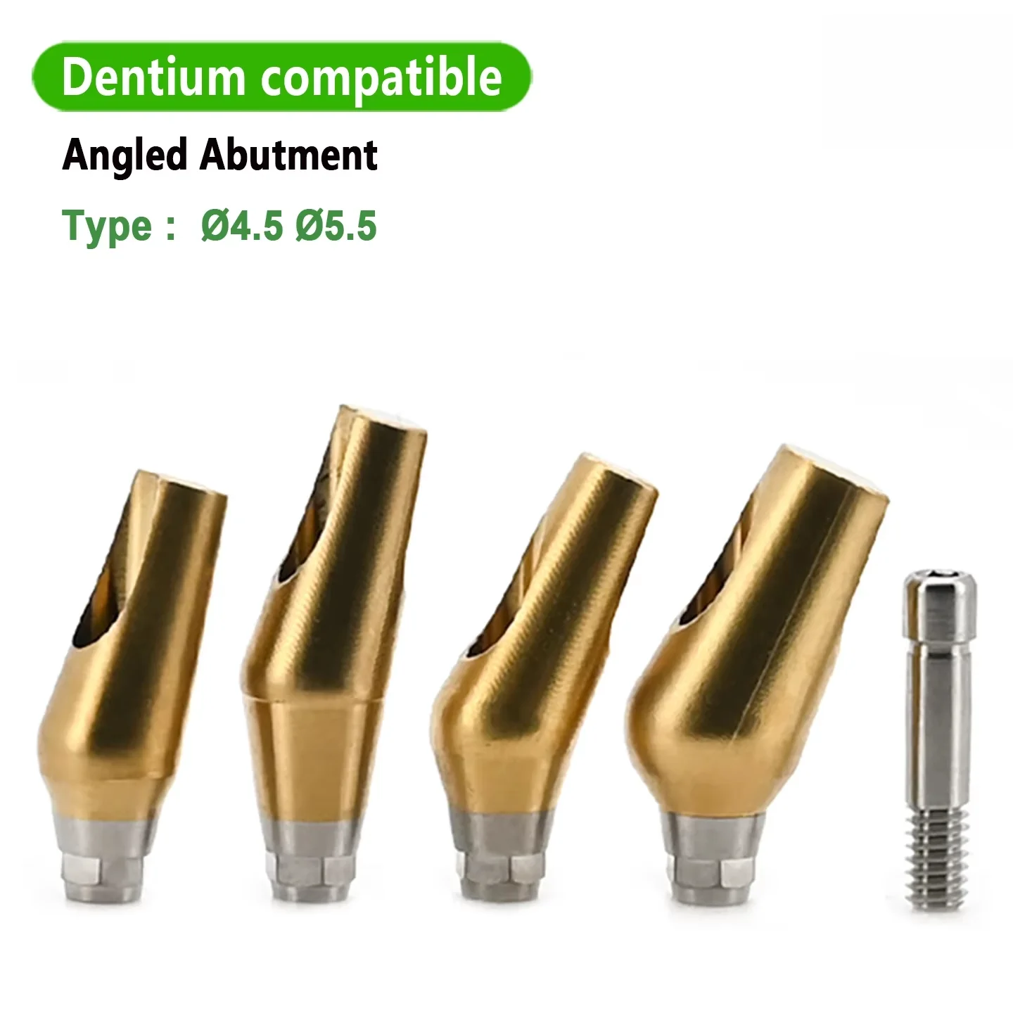 15°/25° Angled Titanium Abutment Compatible with Dentium, CAD/CAM Pre-Milled Custom Dental Implant Abutment, OEM ODM Factory
