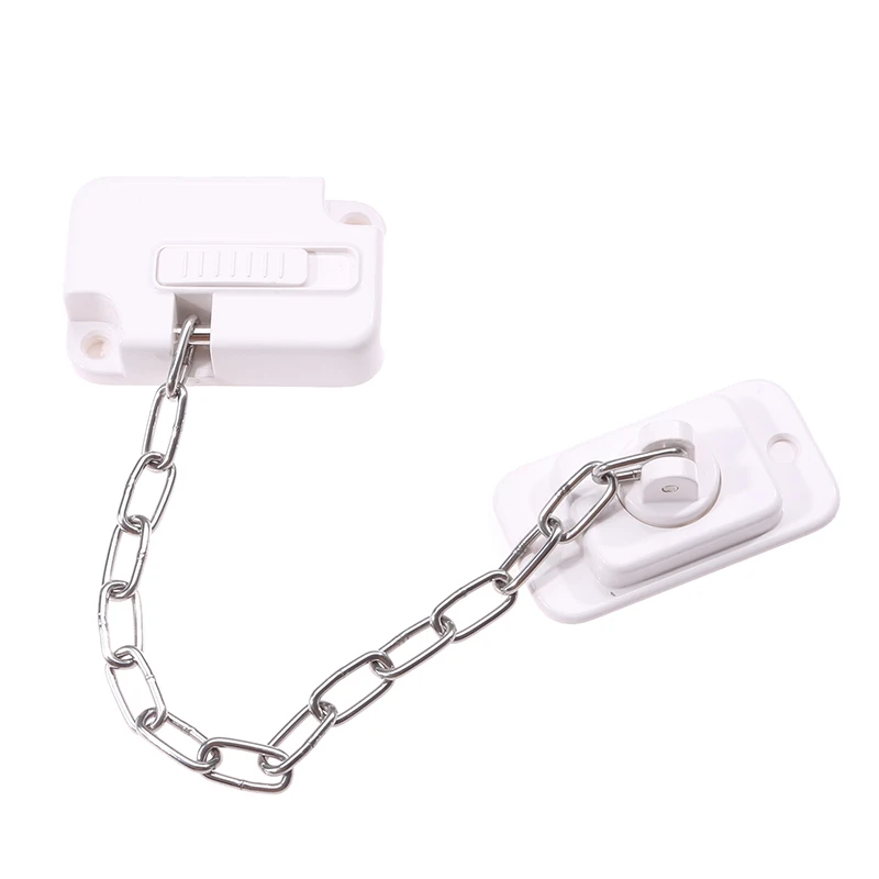 Door Chain Lock Stainless Steel Security Chain Guard Spring Anti Theft Press Heavy Duty Slide Catch Latch Screw Guard Accessorie