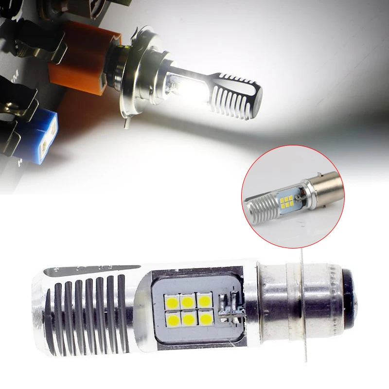 دراجة نارية H4 BA20D P15D المصباح 3030 24MSD LED مصابيح كهربائية ثنائي اللون أبيض أصفر التوصيل والتشغيل للدراجة ATV