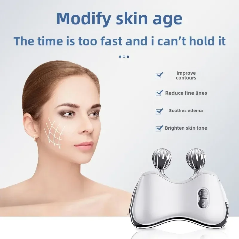 Masajeador rodante Facial EMS, adelgazante, línea en V, Estiramiento Facial, fototerapia, eliminador de arrugas, masajeador corporal, estiramiento de la piel