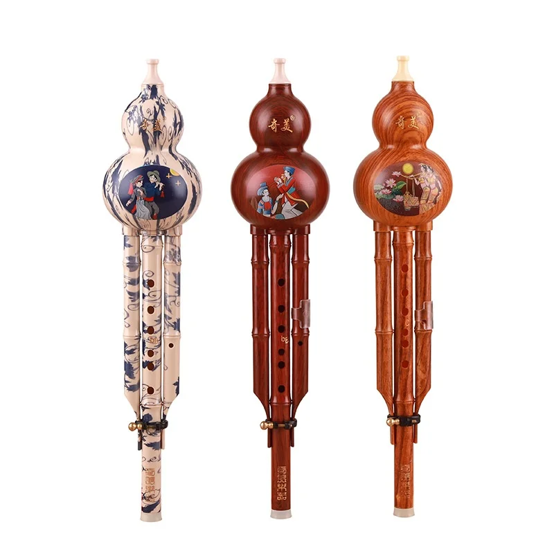 

Factory Direct Wholesale Hulusi Cucurbit Flute Chinese Style C/B Key Musical Bamboo Instrument