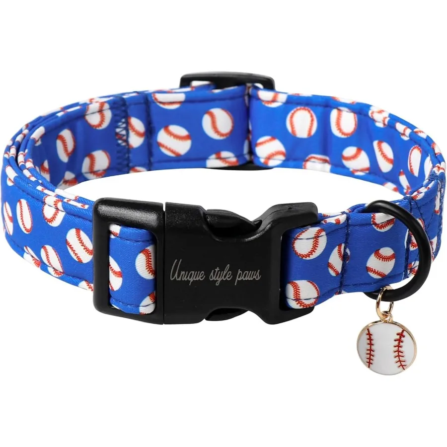 

Летний ошейник для собак, синие шариковые ошейники для собак, хлопковый ошейник для щенков с легкой пластиковой пряжкой для маленьких, средних и больших мальчиков и девочек