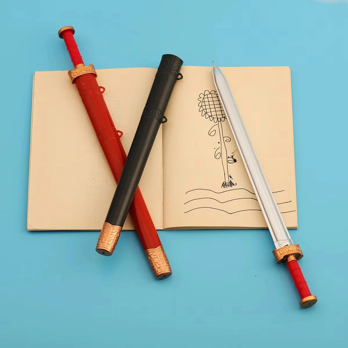 1-2-10 pcs Cute Creative Stationery Sword Gel Pen Black 0.5mm School Office Supplies Chinese Style Vintage Pretty Lovely Pens
