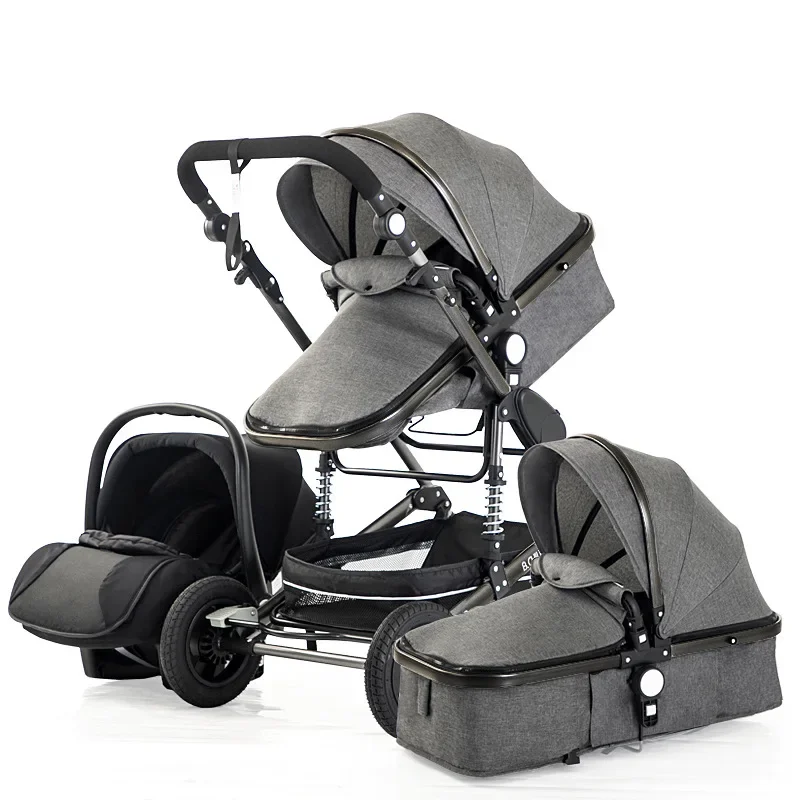 Lightweight Baby Stroller High Landscape Folding Four-wheeled Shock-absorbing Stroller Newborn Baby Two-way Swivel Seat Stroller