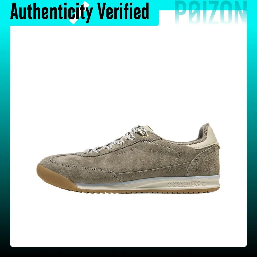 Zapatillas de skate Skechers Court Classics para mujer, de caña baja, color taupe oscuro y grisáceo, modelo 185452-DKTP.