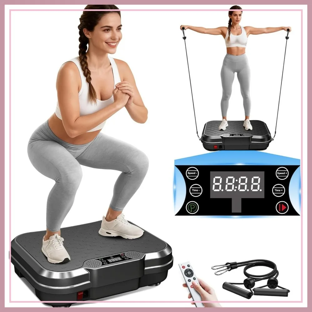 

Vibration Plate Exercise Machine for Full Body Workout, 400Lbs Capacity Fitness Platform for Home