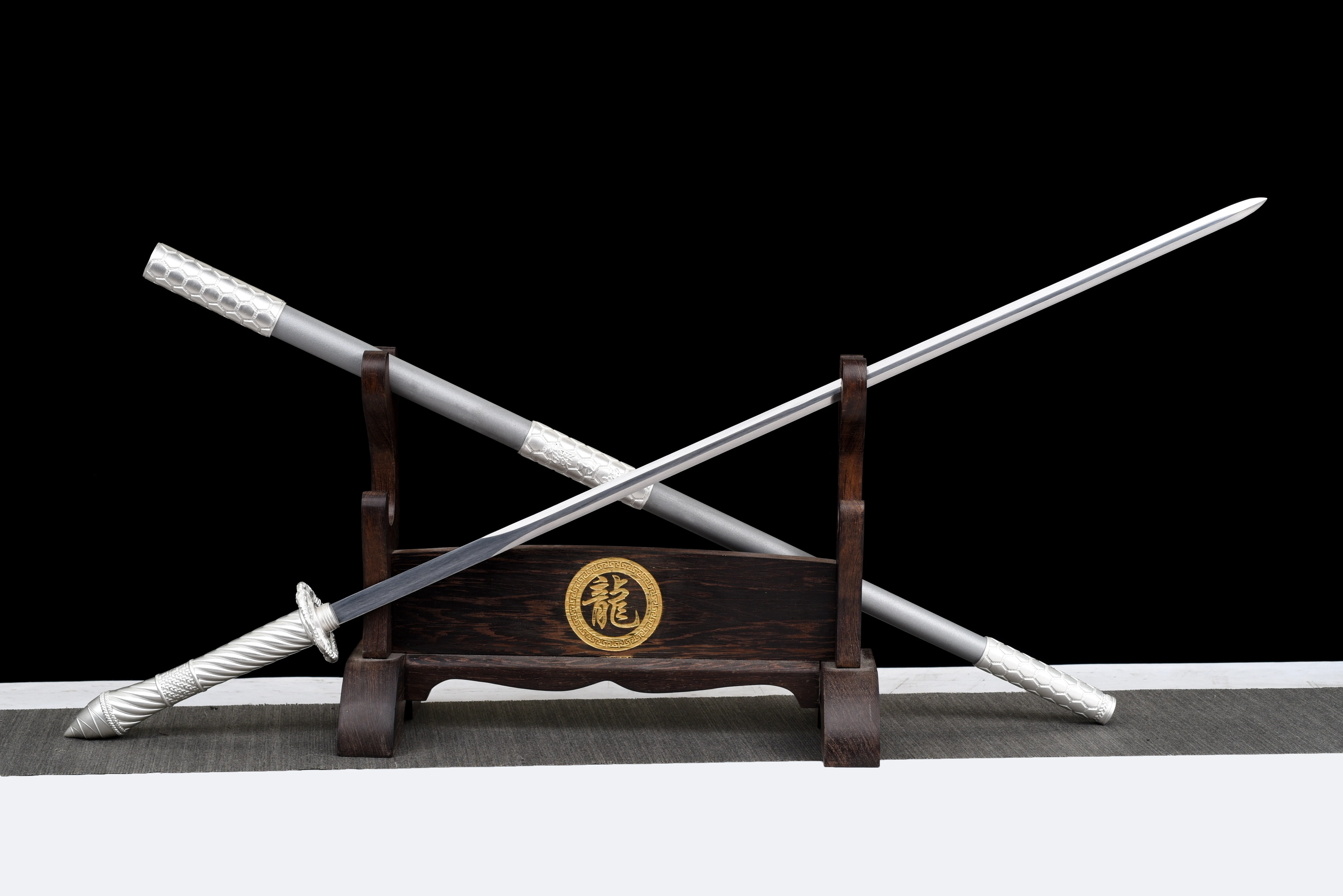 سيف موظفي القرون الوسطى 95 سم، سيف الساموراي الياباني، فولاذ زنبركي كاتانا، تحضير قتالي، أسلحة حادة، تدريب النينجا، مارشل