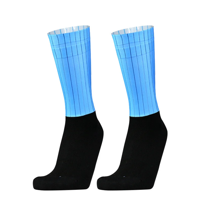 2024 Pro Team Aero Colorblock New Socks Body Non-Slip Silicone Cycling Socks Men's Cycling Sports Running Socks Calcetines