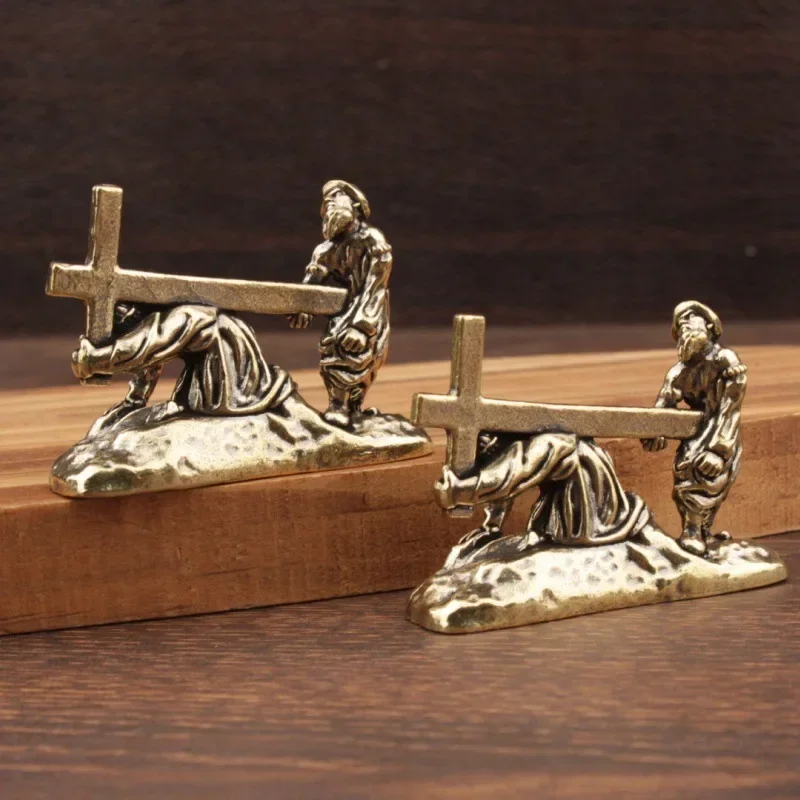 Brass Cross Exchange Desktop Decoration Western Decoration Cross border People Bronze Carving Crafts Antique Culture