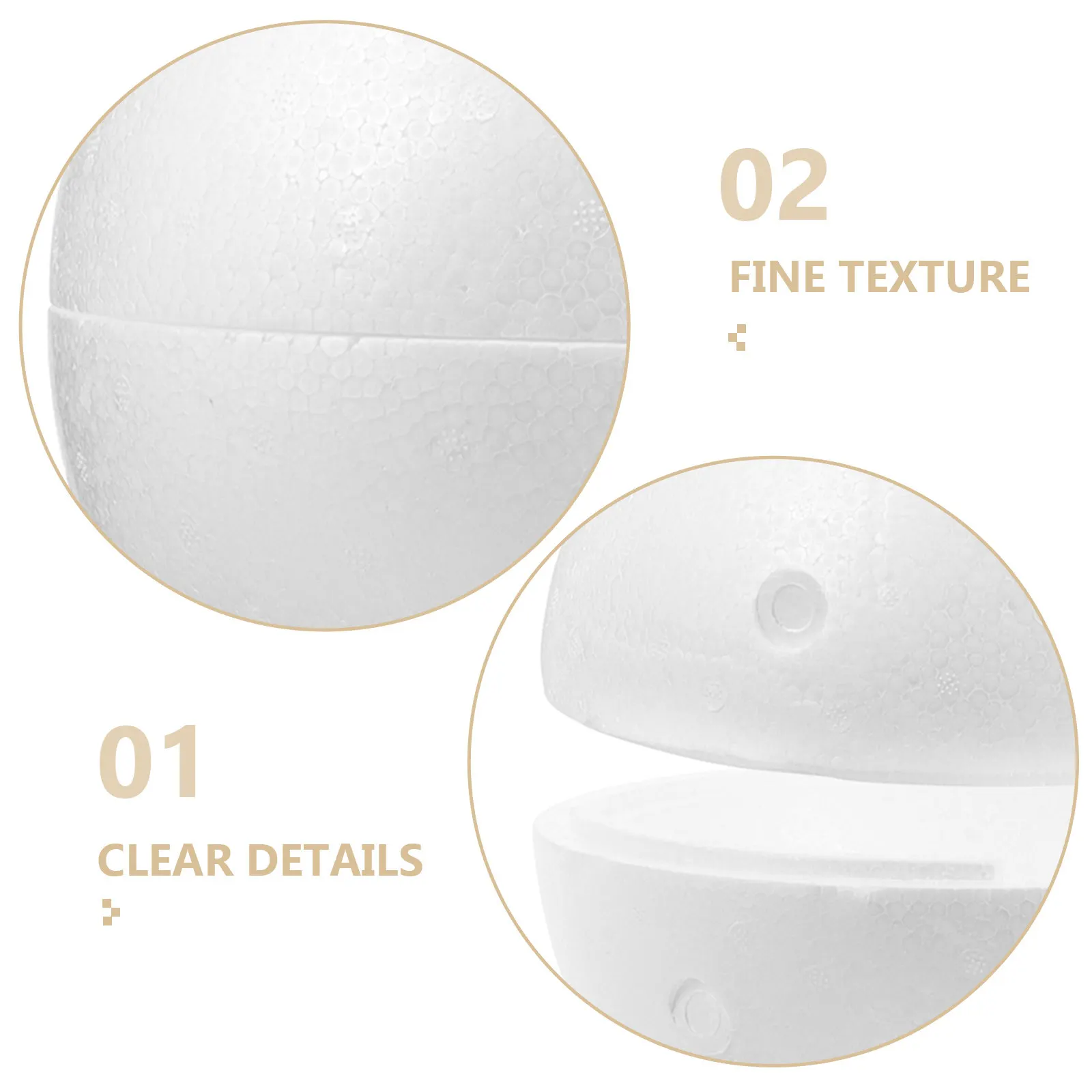 Large White Foam Ball Round Foam Sphere Smooth Surface for DIY Crafts Wedding Party Christmas Decoration Handmade Materials view 3
