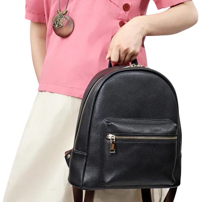 

Vintage Genuine Leather Backpack 7.9 In iPad Bag First Layer Cowhide School Bag Outdoor Travel Weekender Shoulder Bag