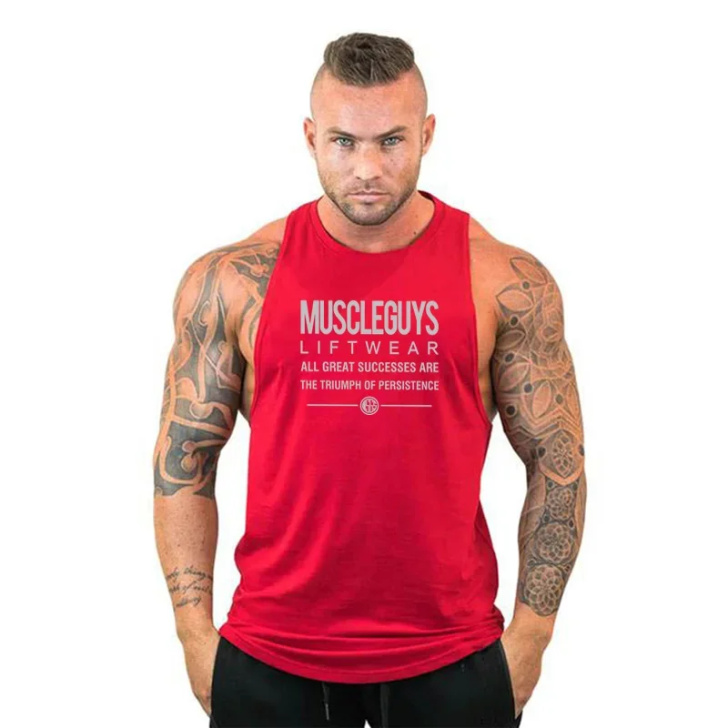 Summer Men Gym Workout Pumping iron Clothing Bodybuilding Vest Fitness Tank  Brand High Quality Sports Sleeveless Cotton T-Shirt