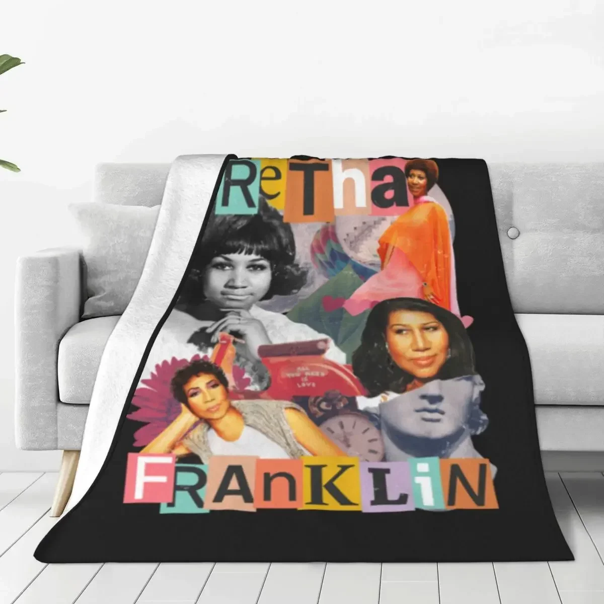 Aretha Franklin Blankets American Soul Singer Airplane Travel Flannel Bedding Throws Soft Chair Sofa Bed Custom Bedspread Gift