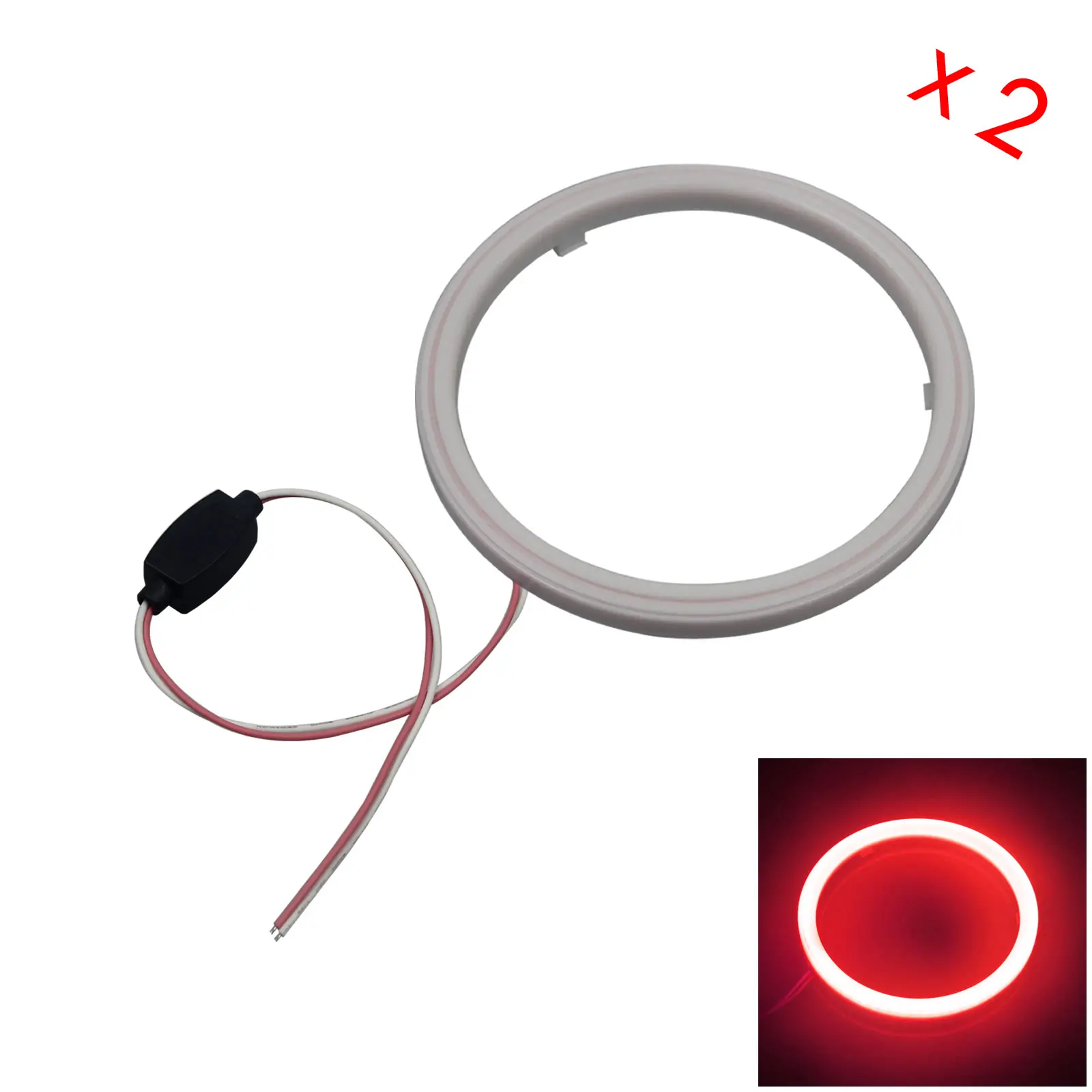 

2x Красные автомобильные кольца с ангельским глазом, фотолампа, 110 мм, хлопковая Обложка, 1 COB телефон, Z5039