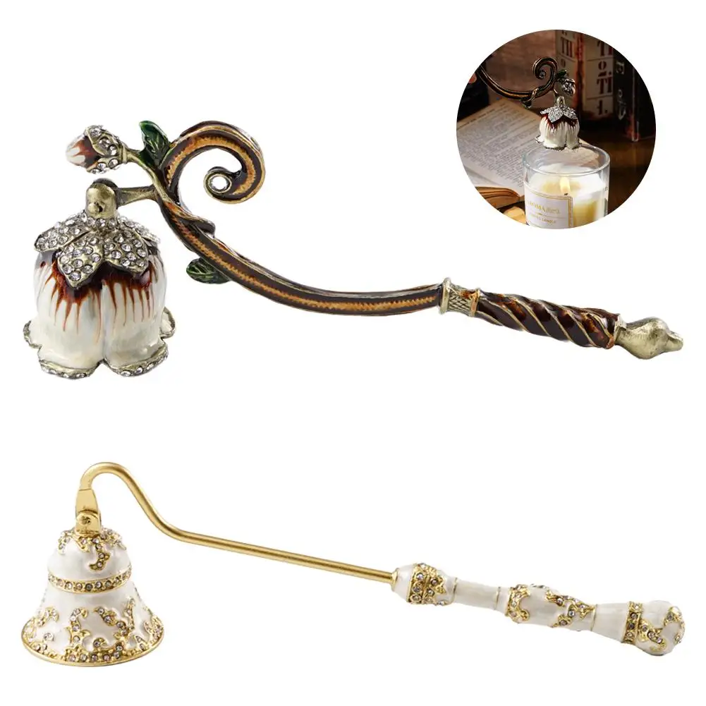 

Candle Snuffer Extinguisher With Handle Vintage Flower Wick Flame Snuffer Candle Stopper For Putting Out Candles Flame J6h1