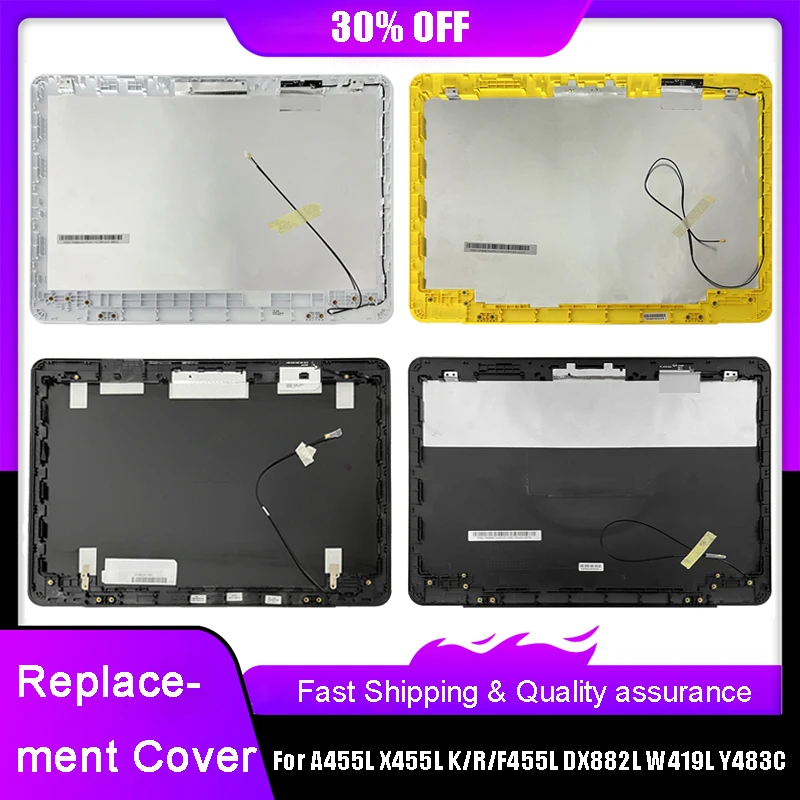 New Laptop LCD Back Top Cover For ASUS A455L X455L K/R455L F455L DX882L W419L Y483C Rear Lid Black Blue Yellow Brown Red White