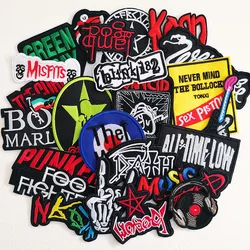 25Pcs/Lot Mixed Rock Band Patches Ironing for Cloth Jacket Jeans Punk Badges Music Stripes Embroidery Stickers DIY Appliques