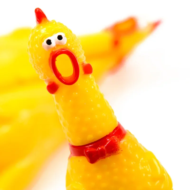 1pcs 17cm Screaming Chicken Squeeze Sound Toy Pets Dog Toys Product Shrilling Decompression Tool Squeak Vent chicken