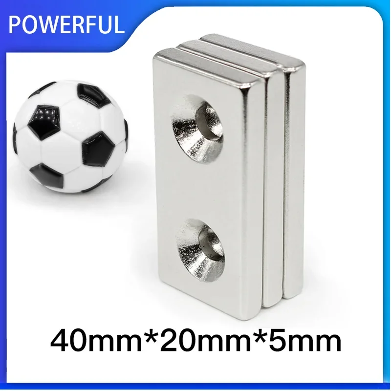 1~20PCS 40x20x5-5mm  Block Strong Rare Earth Magnets  40mm x 20mm x 5mm Countersunk Hole 5mm 40*20*5-5 Permanent NdFeB Magnet