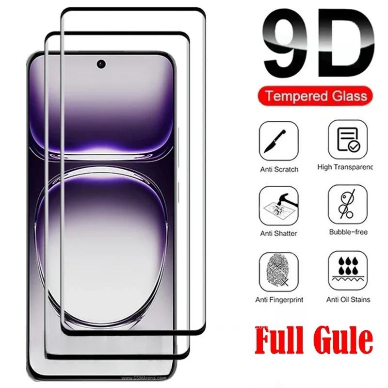 Gebogenes Voll kleber gehärtetes Glas für Oppo Reno 12 Pro Full Cover Displays chutz folie explosions geschützt für Oppo Reno 12 Glas