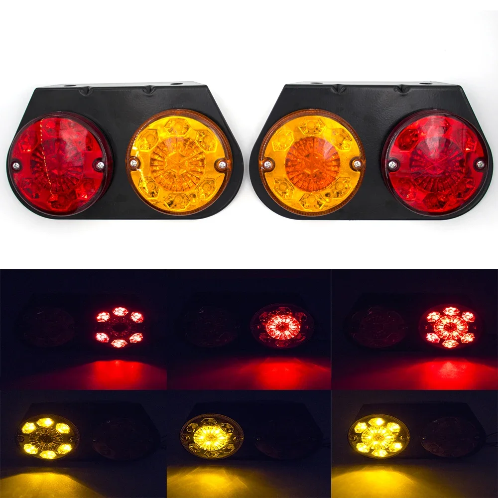 

2 шт. 24 светодиода 12 в 24 в задние автомобильные задние фонари стоп-сигнал указатель поворота номерного знака Предупреждение льная лампа индикатор для грузовика прицепа грузовика