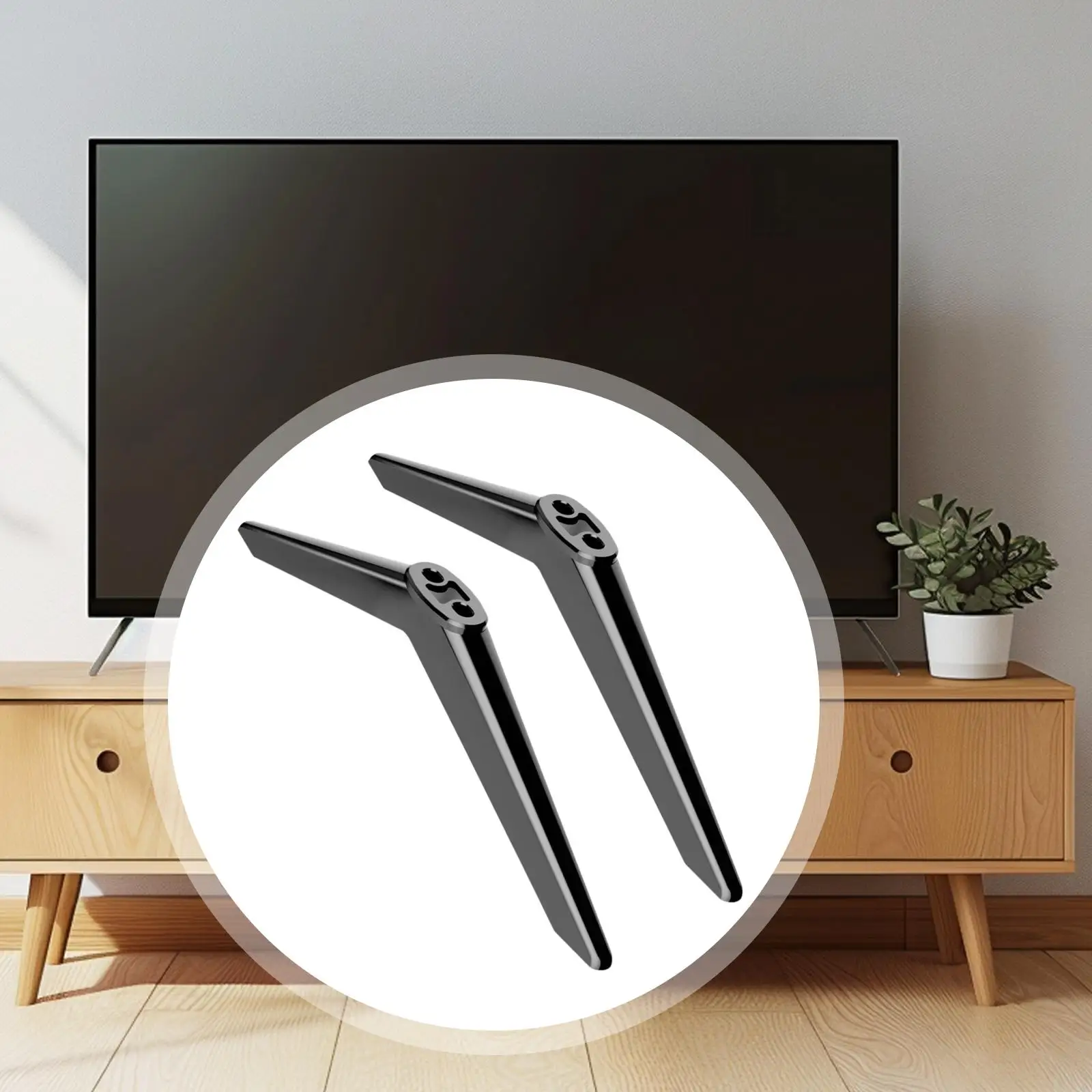 2 Pieces TV Stand Support, Easy to Install, Non Slip Mount Holder for LED Flat Screen TV