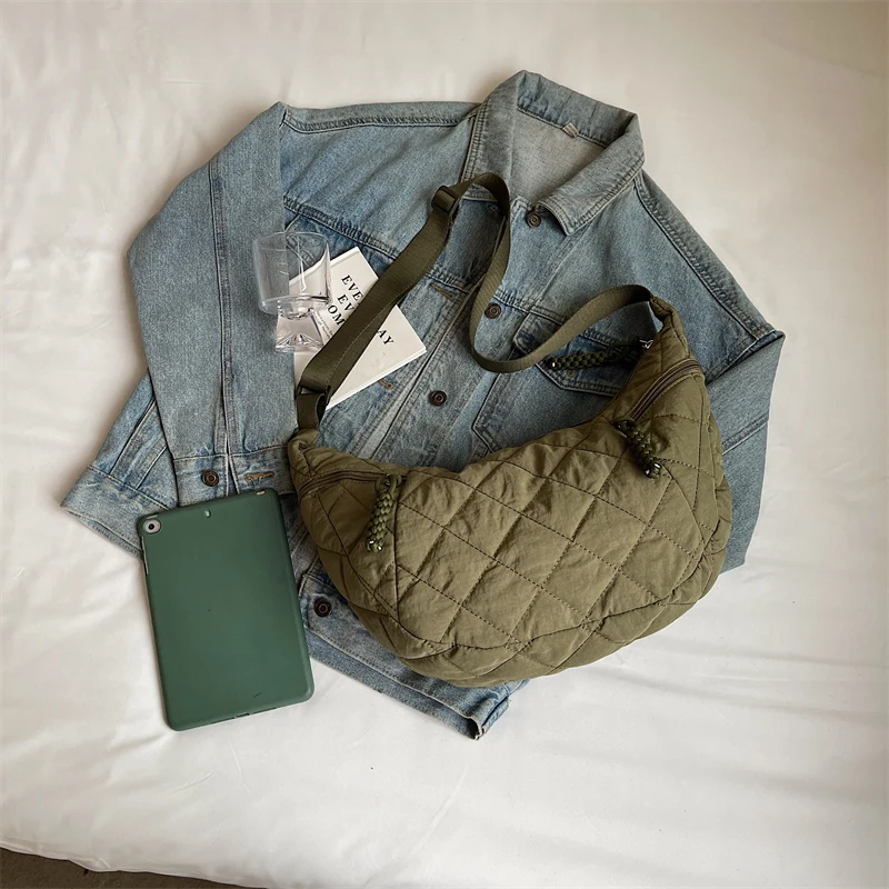 Tiptoegirls Winter Hobo Women Shoulder Bag Light Casual Simple Woman's Bag Commuting Shoulder Popular Solid Soft Fabric Lady Bag image 6