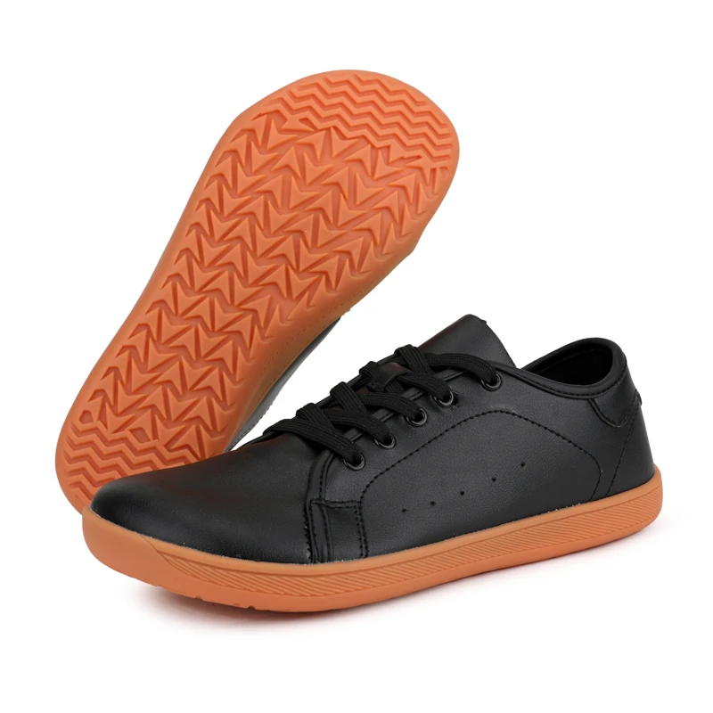 

Wide Toe Box Men's Barefoot Shoes Outdoor Leather Casual Shoes Walking Shoes Athletic Gym Zero Drop Women Men Sneakers EU36-46