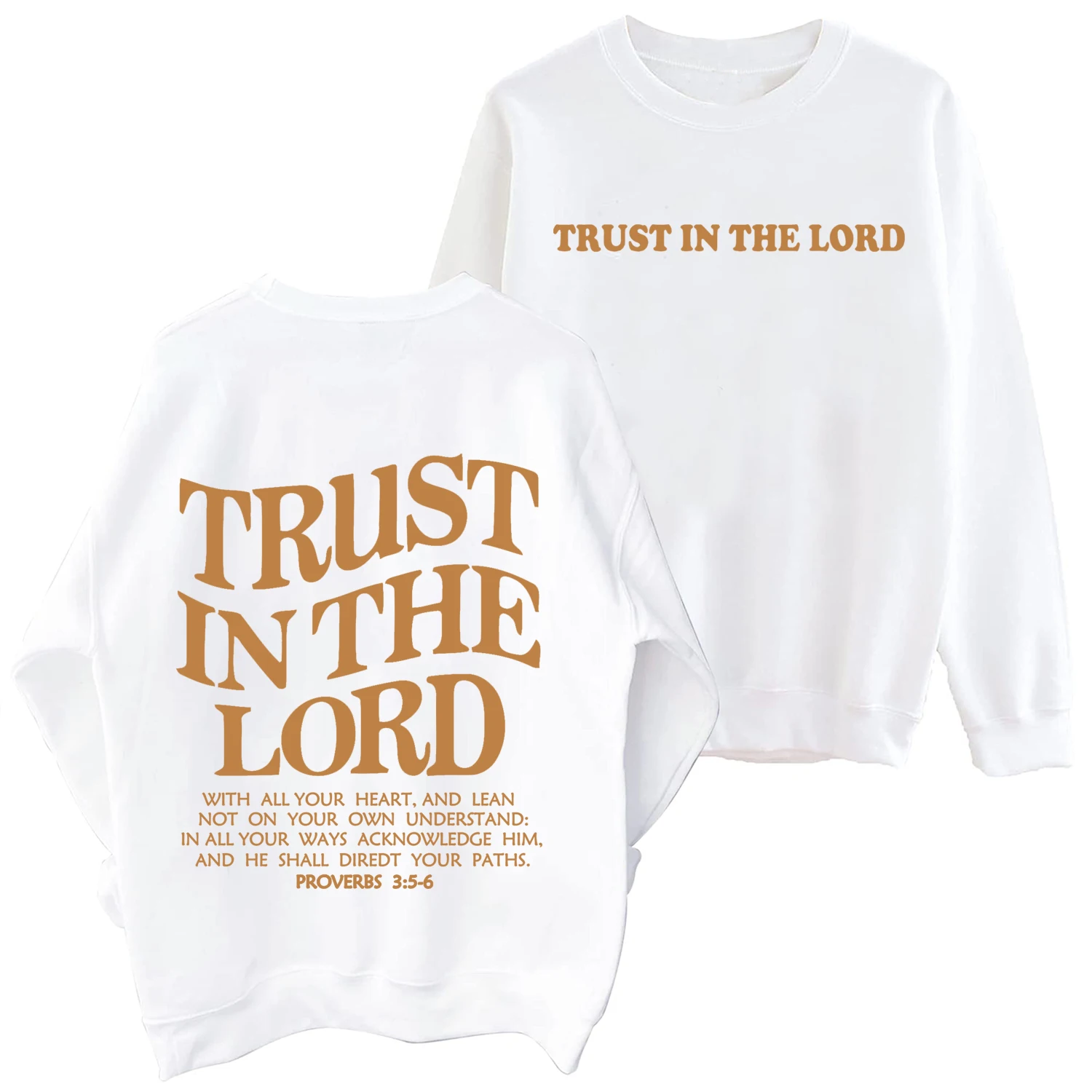 Trust In The Lord Sweatshirt Christian Bible Verse Hoodie Man Woman Oversized Jesus Faith Sweatshirts