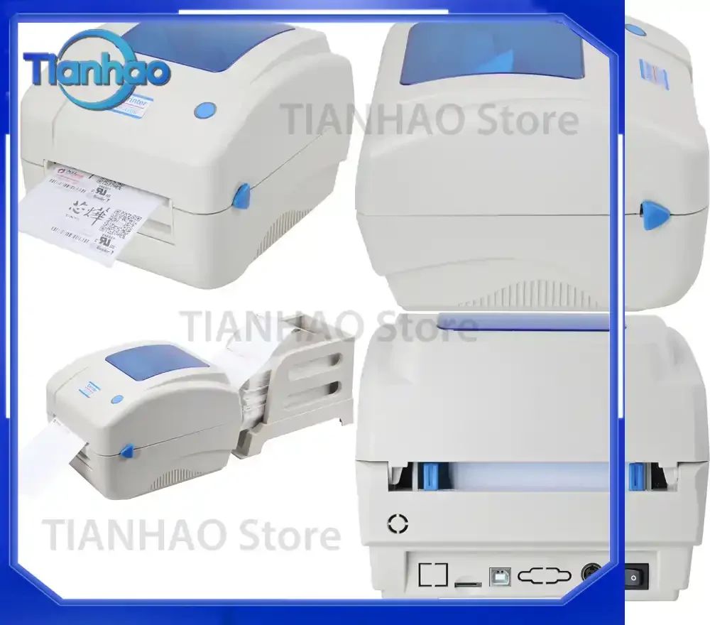 XP-490B All-in-One Thermal Label Printer 110mm 4 Inch White Mobile Heavy Duty Receipt Printer for Stock Availability