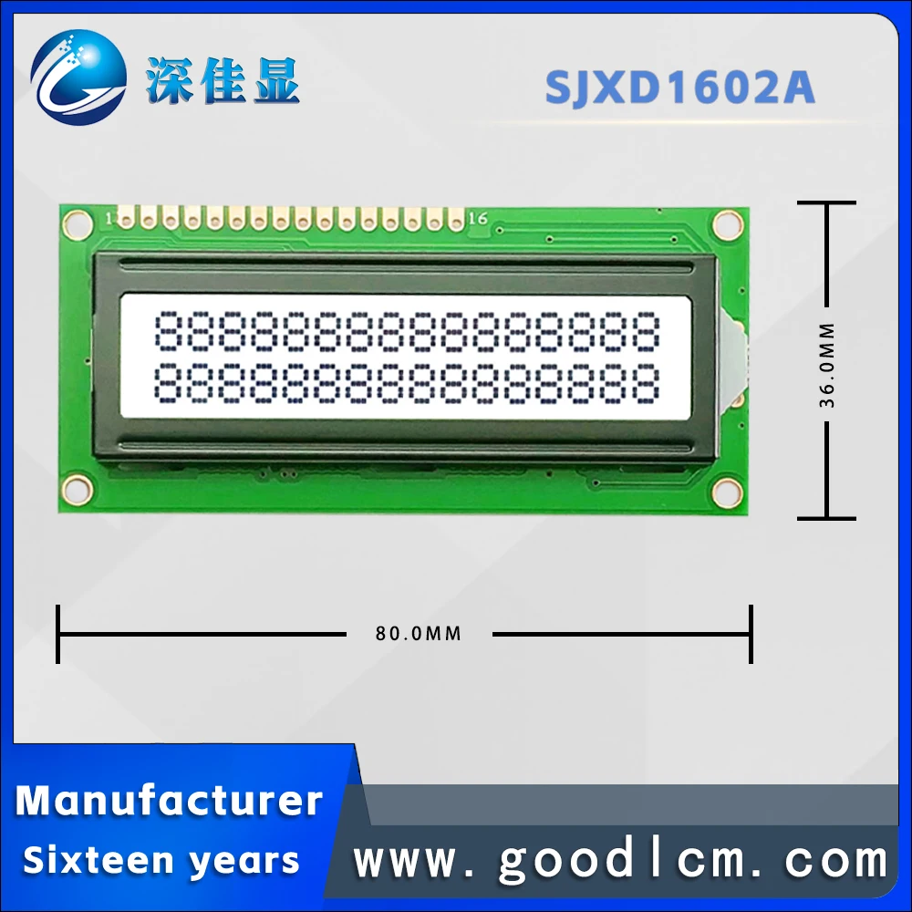 Imagem -03 - Display Lcd 1602 Lcd 16x02lcm Lcd Módulo 16*02 Caráter Lcd com Vários Modos e Cores 3.3v Fonte de Alimentação St7066 Unidade 1602a