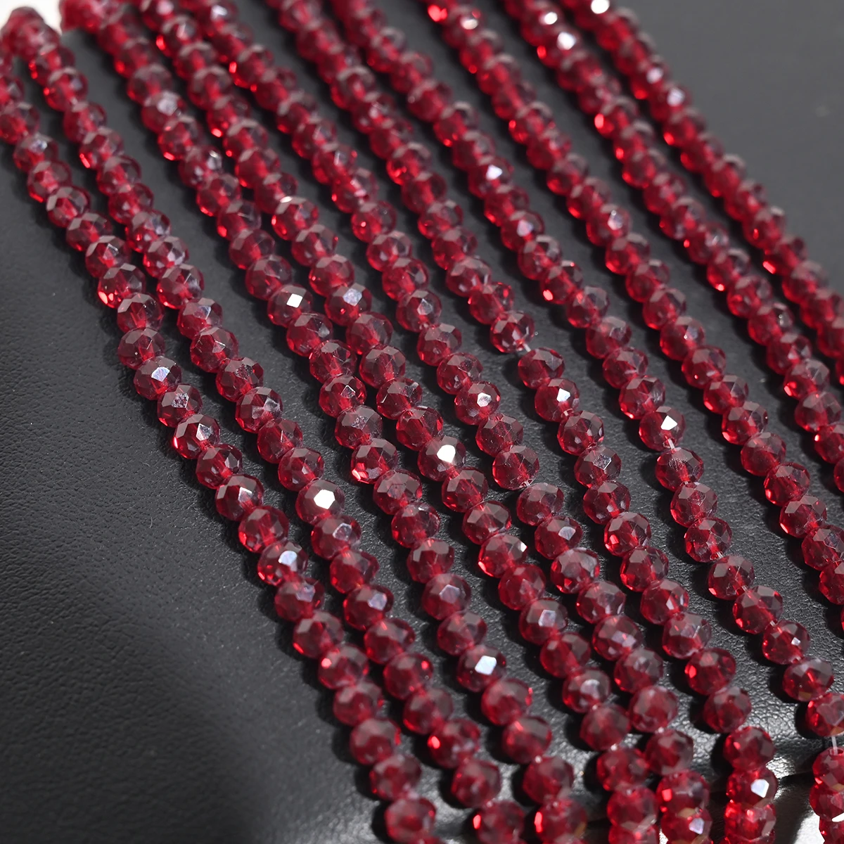 110 Stuks 4MM Kunstmatige Kristallen Glazen Kralen Platte Ronde Helder Facet Losse Spacer Bead voor Sieraden Maken DIY Armband ketting
