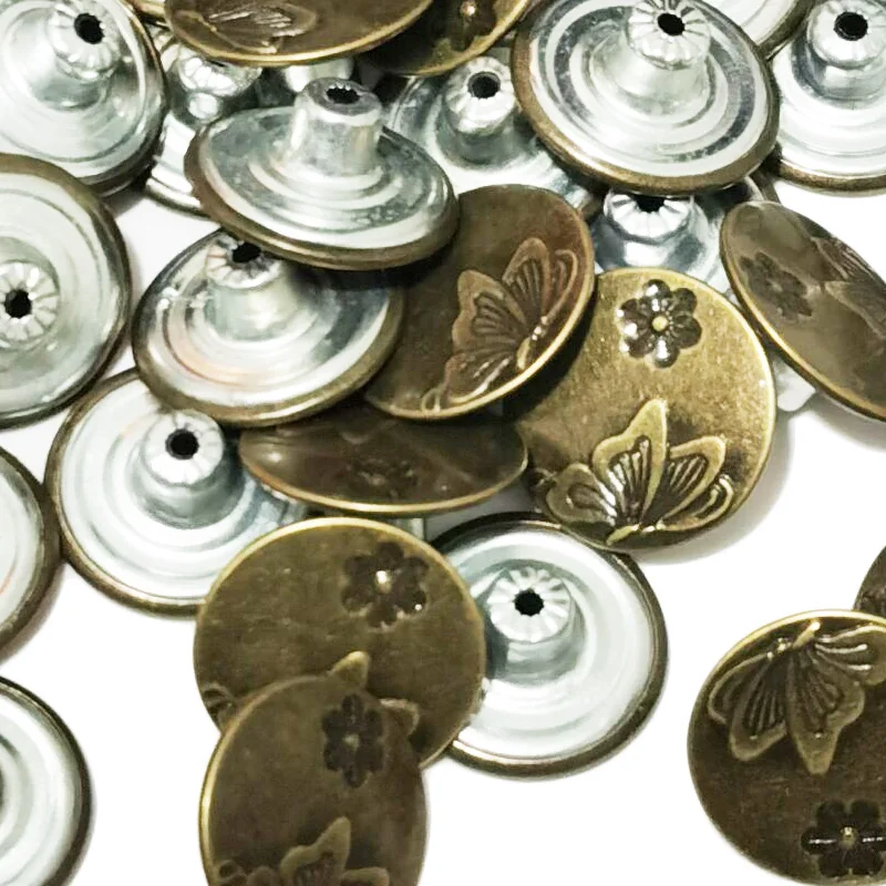 50PCS 20mm Letter Metal Jeans Star Button Garment Brand Trousers Jean Buttons Decorative Sewing Clothes Accessory Buttons