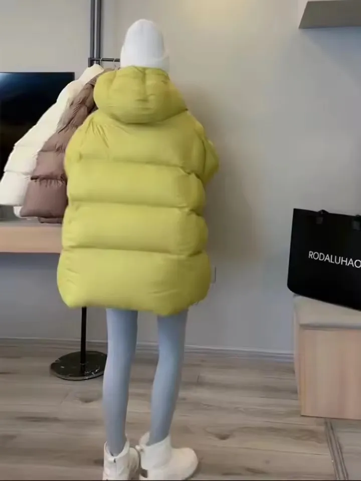 2026 شتاء جديد إمرأة طويل سترات معطف موضة سميكة الدافئة مقنعين أسفل سترة قطن المرأة الكورية فضفاض القطن معطف المرأة أبلى