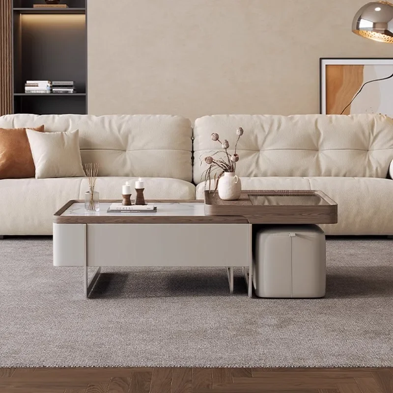 Dinner Computer Side Table Writing Moving Drawers Designer Kitchen Storage Coffee Table Luxury Meubles Living Room Furniture