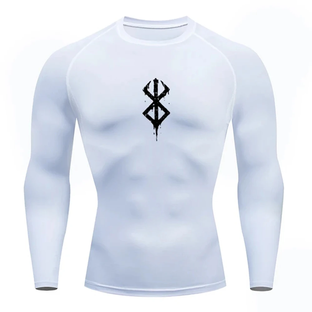 2024/الرجال تي شيرت ضغط قميص الشمس حماية طويلة الأكمام الجلد الثاني تنفس طفح الحرس ملابس رياضية كمال الاجسام #4