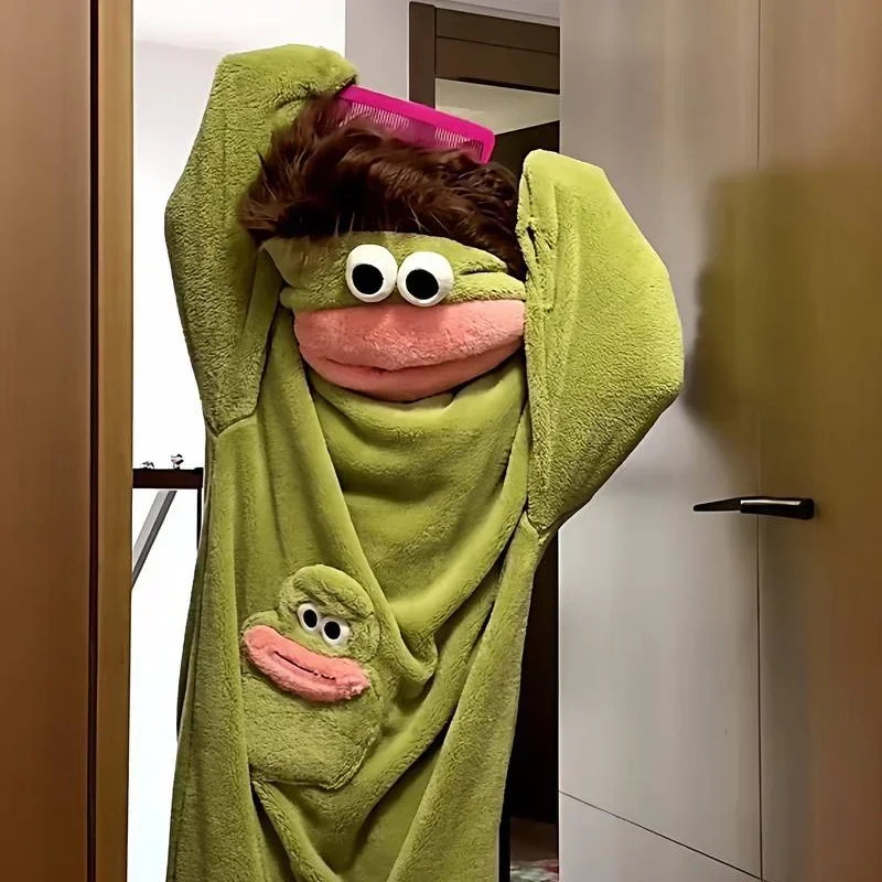 New Hot Big Mouth Monster Onesie XXL Funny Cute Coral Fleece Homewear For Couples Men Women Autumn Monster Pajamas with Big