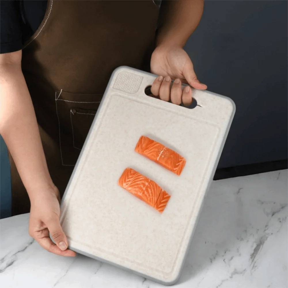 

4 in 1 Defrosting Cutting Board Rectangular Double Sided Chopping Board with Grater Sharpener Quick Defrosting Tray Beef