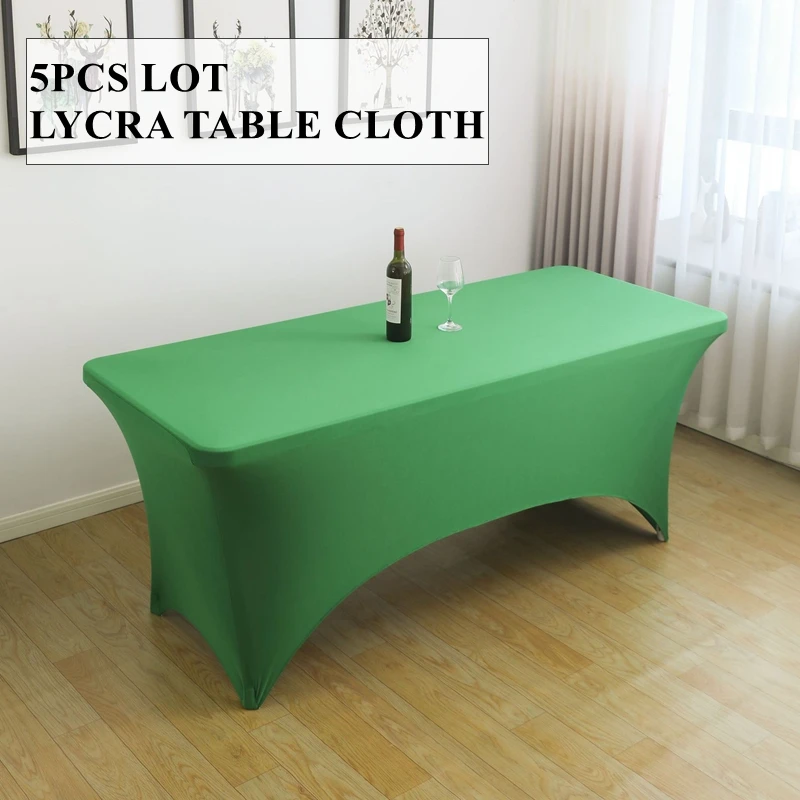 

25pcs Colors Stretch Spandex Table Cover Rectangle Lycra Home Kitchen Dining Table Linen Cloth Dj Wedding Tablecloth